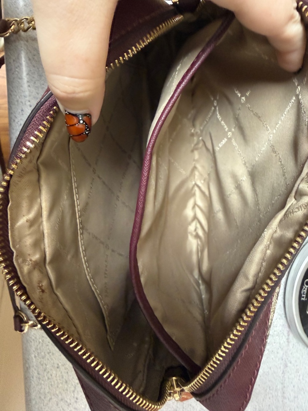 Michael Kors Crossbody with Maroon Accents - Picture 3 of 3